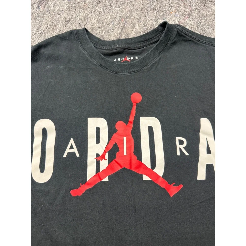 Jordan Jumpman Graphic T-Shirt Mens XXL Black Red White DH4179-010 Cotton Tee